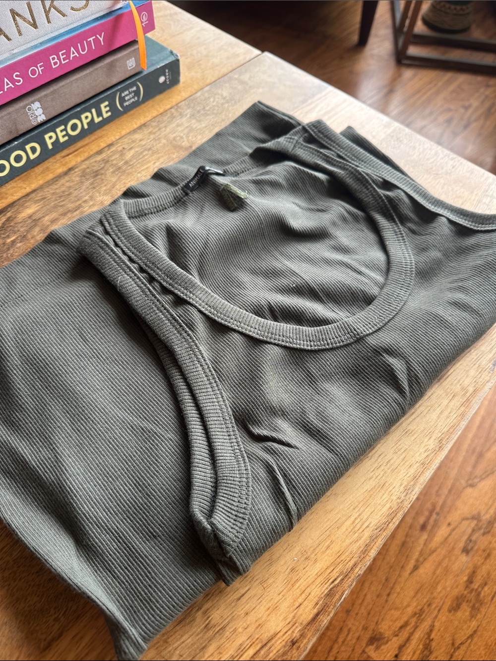 Women’s Ribbed midi dress - Olive
